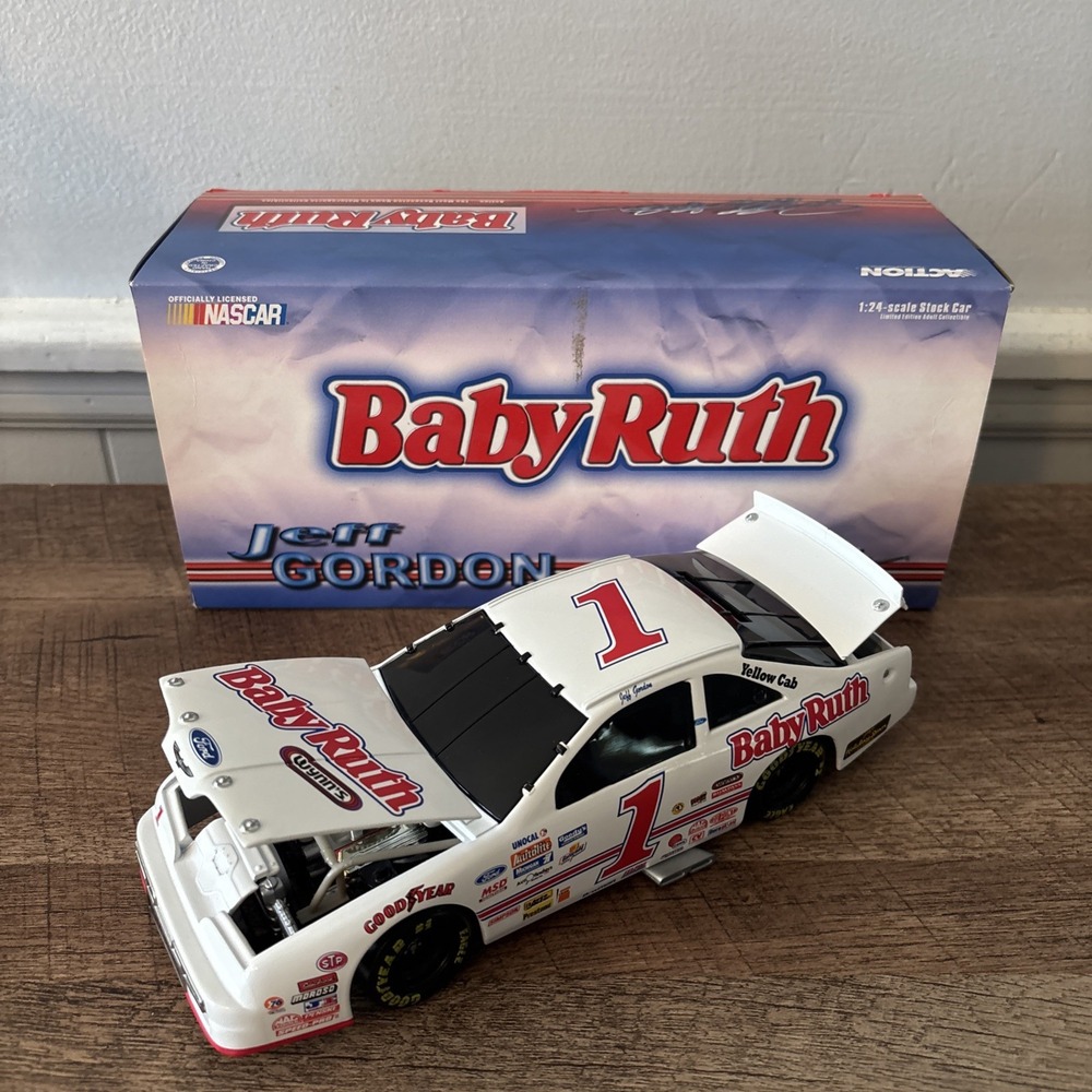Jeff Gordon 1992 Babyruth Nascar 1/24 Diecast Ford Thunderbird Action #1 Bank
